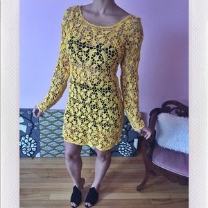 Hand dyed lace dress